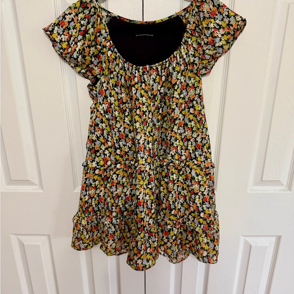 Urban Outfitters Floral Print Ruffled Babydoll Dress